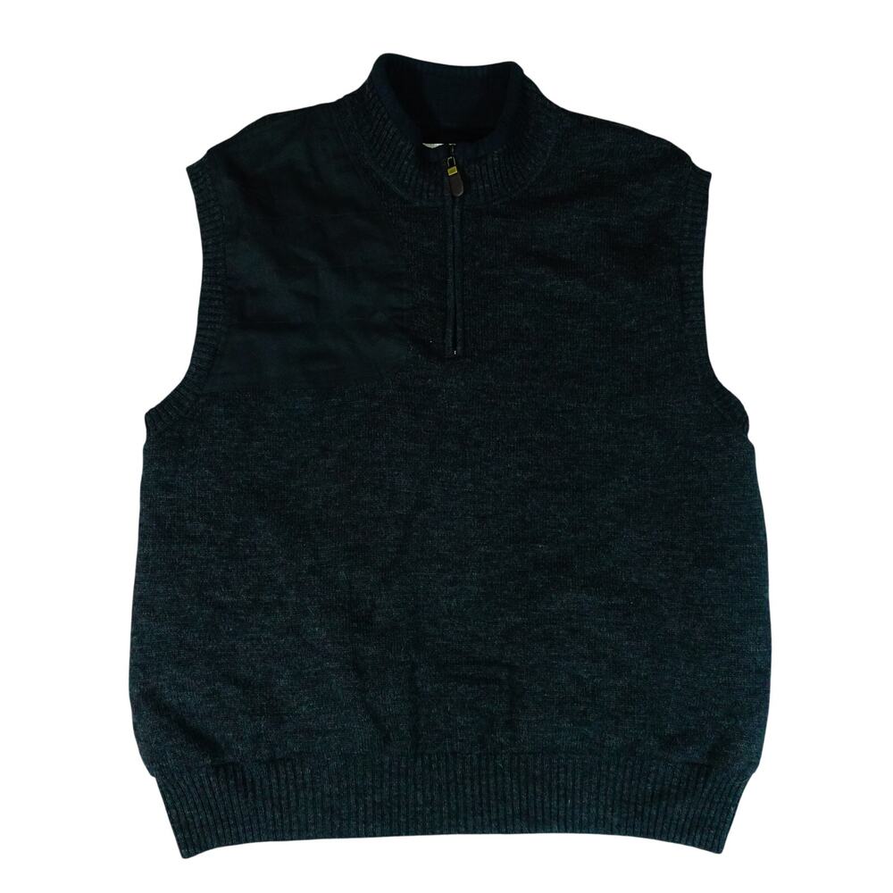 Orvis Wool Sweater Vest Gray Hunting Outdoor Fishing 1/4 zip Pullover Lined XXL
